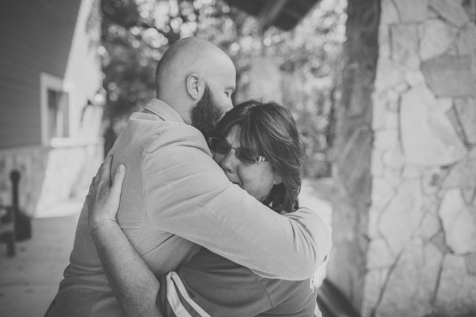 04 groom and mom hugging - Rural Chicago Wedding Photographer // Chantel + Chris