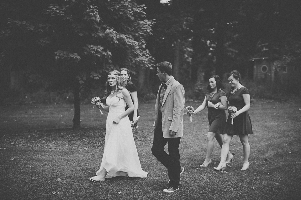 47 bride coming to ceremony - Rural Chicago Wedding Photographer // Chantel + Chris