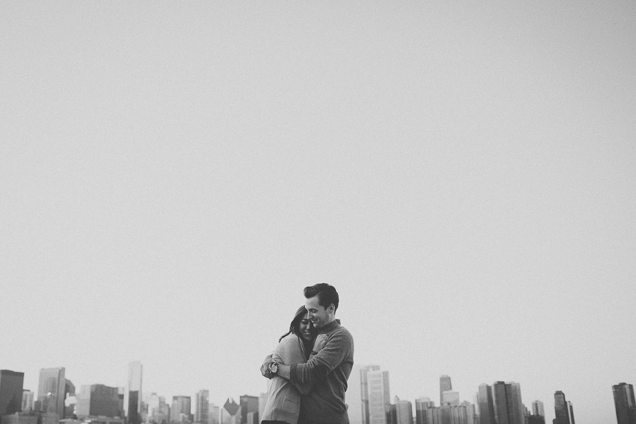 15 black and white photo couple hugging - Andrew + Nicole >< Surprise Proposal Chicago Planetarium