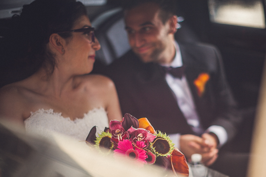 09 bride and groom in car chicago wedding photographer - Wedding Photography in Skokie // Rob + Rachael
