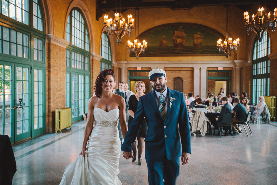 54 bride and groom coming in - Columbus Park Refectory // Chicago Wedding Venues