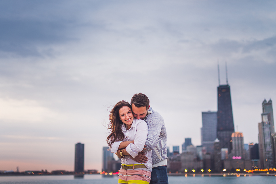 02 couple in love on the beach - Kindal + Mike // Engagement Photo Shoot in Downtown Chicago