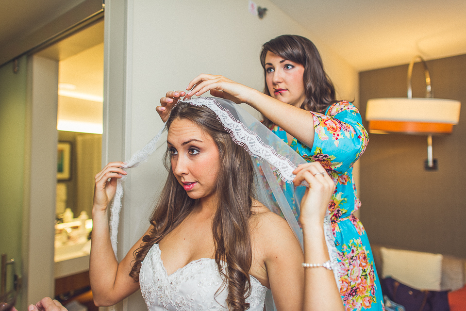 19 1 bride with veil - Downtown Chicago Wedding Photography // Mandy + Tim