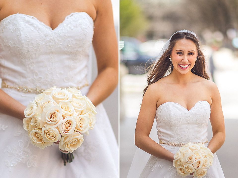 23 2 bride flowers - Downtown Chicago Wedding Photography // Mandy + Tim