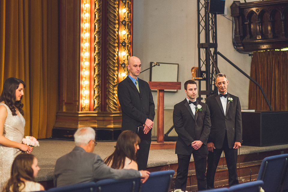 26 groom waiting for bride - Downtown Chicago Wedding Photography // Mandy + Tim