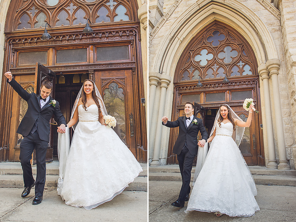 46 coming out of church - Downtown Chicago Wedding Photography // Mandy + Tim