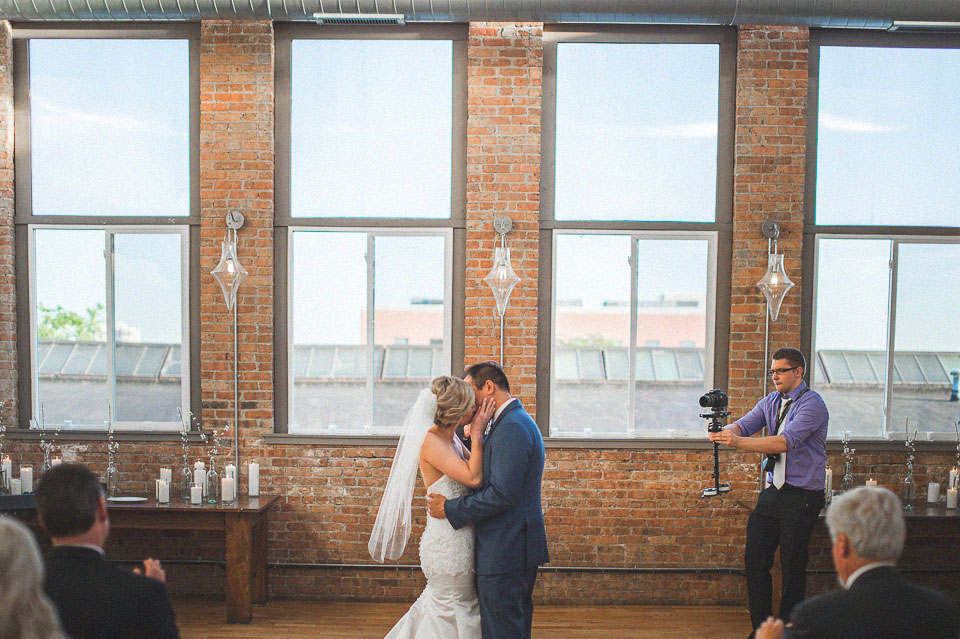 37 first kiss at ceremony - Sam + Jason // Chicago Wedding Photographer