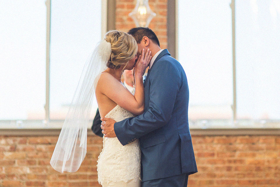 38 first kiss closeup - Sam + Jason // Chicago Wedding Photographer