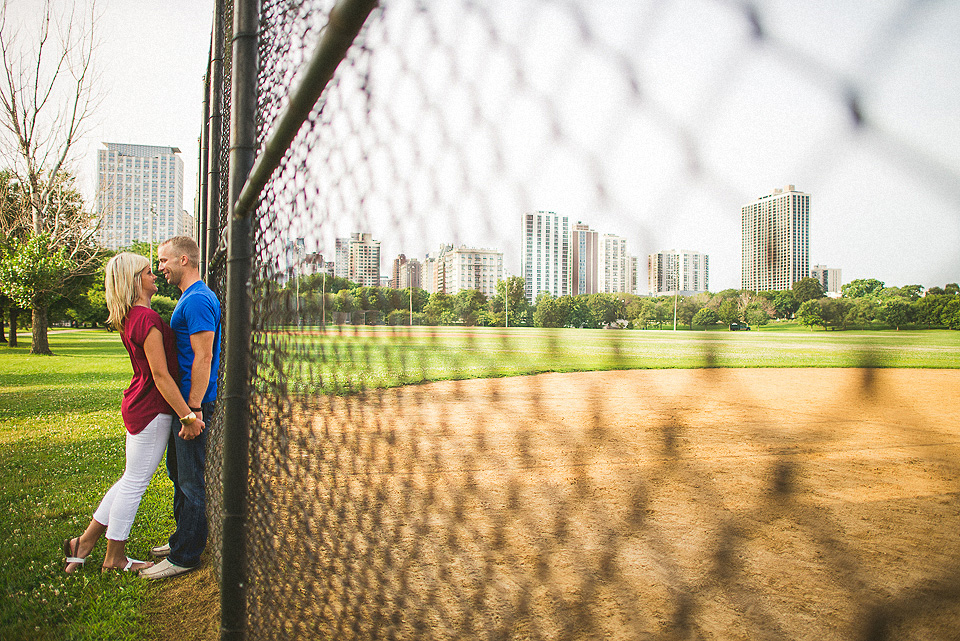 13 creative baseball field portraits - Chicago Sunrise Engagement Session // Lyuda + Tyler