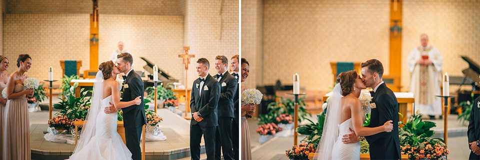23 first kiss at church - Omaha Wedding Photography // Andy + Nicole