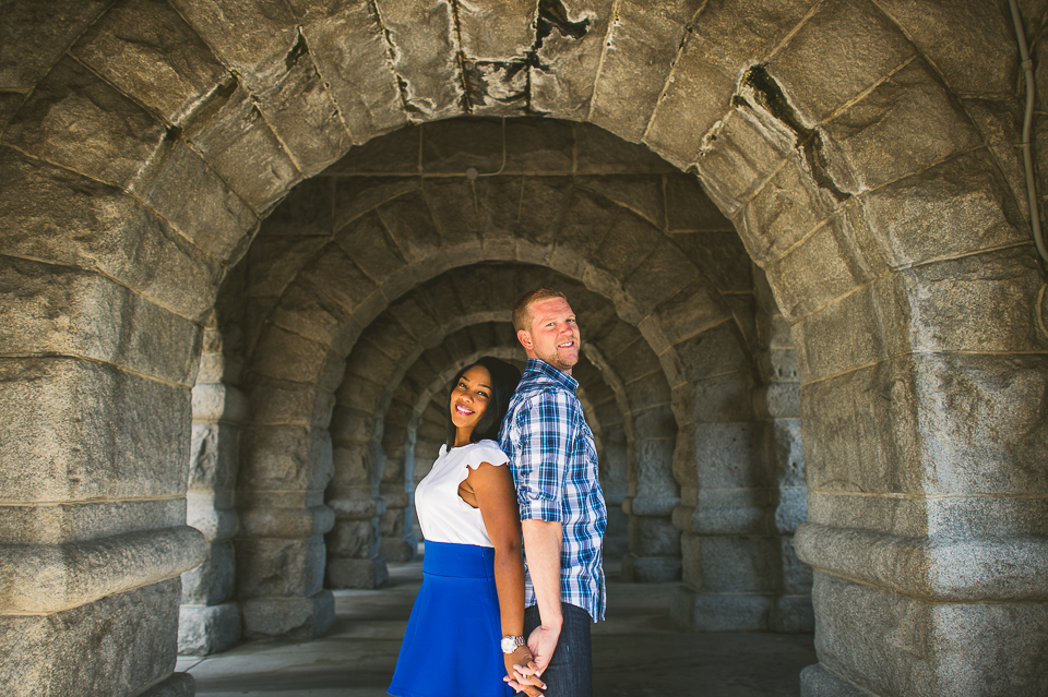 11 couple in the archway - Chicago Engagement Photographer // Javaneese + Josh
