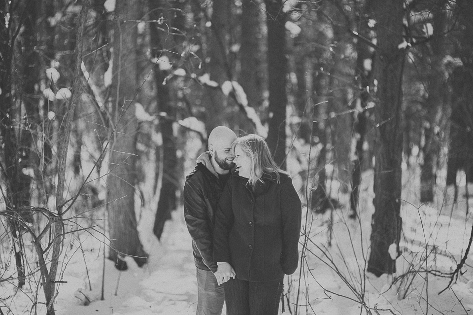 03 black and white wedding photography - Winter Engagement Photos in Waterfall Glen // Gintare + AJ