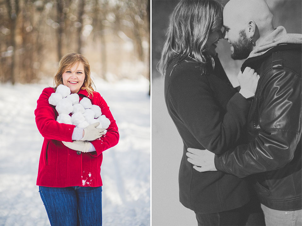08 fun creative engagement and wedding photos - Winter Engagement Photos in Waterfall Glen // Gintare + AJ