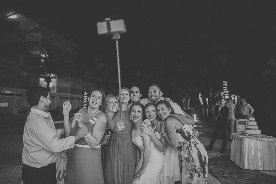 101 selfie stick at wedding - Kindal + Mike's Cancun Mexico Wedding