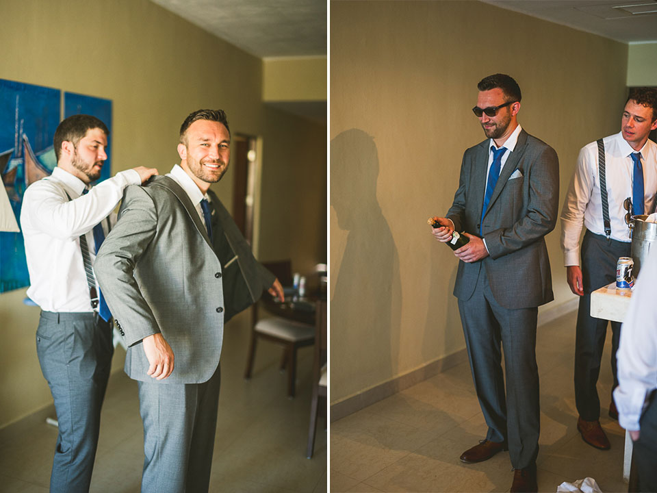 33 groom getting ready - Kindal + Mike's Cancun Mexico Wedding