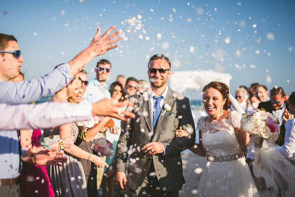 54 epic exit - Kindal + Mike's Cancun Mexico Wedding
