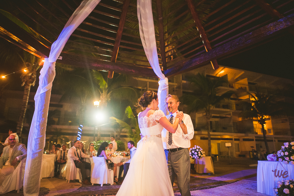 94 father daughter dance - Kindal + Mike's Cancun Mexico Wedding