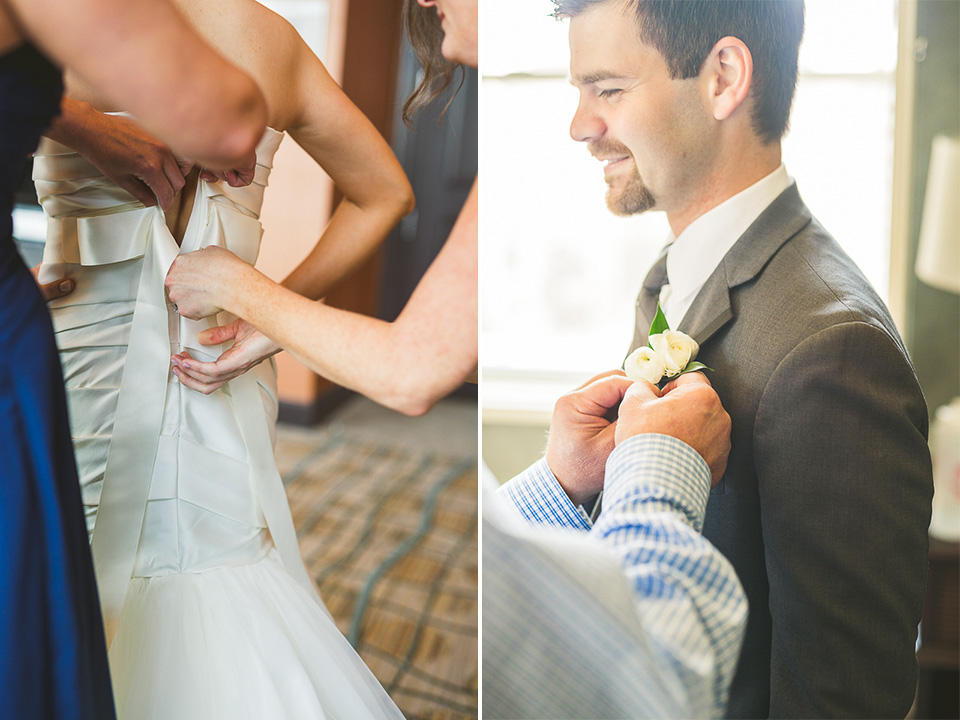 08 bride and groom getting ready - Mandy + Brian // Chicago Wedding Photographer