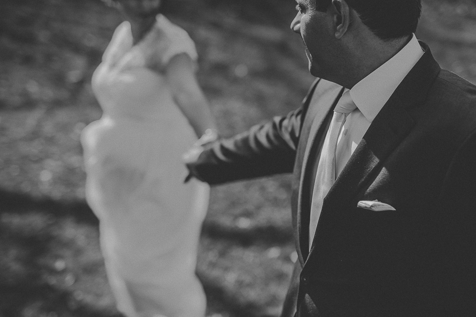 11 bride following groom - Carla + Dan // Chicago Wedding Photographer