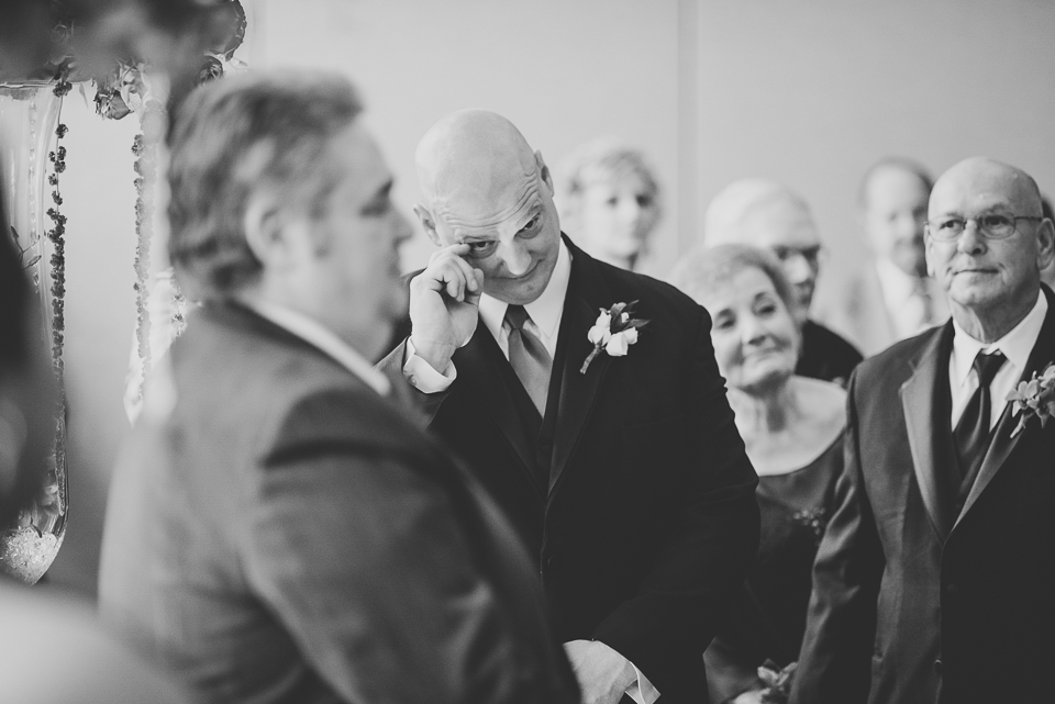 34 black and white groom crying - Tami + Matt // Chicago Wedding Photographer