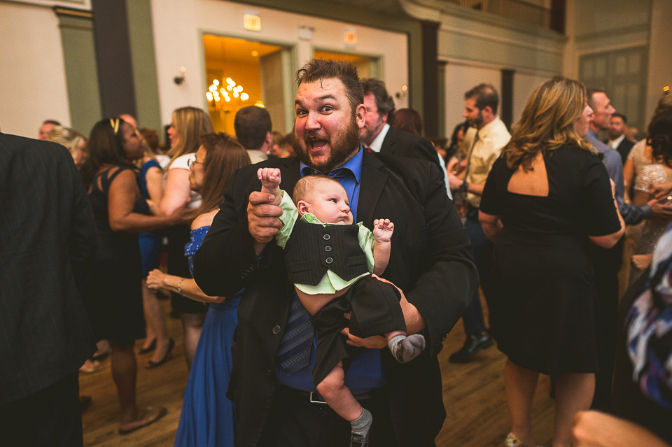 43 party with baby - Pam + Vinny // Chicago Wedding Photographer