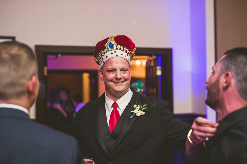 62 groom with his crown - Tami + Matt // Chicago Wedding Photographer