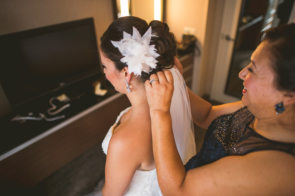 05 bride veil being pinned - Teresa + Manuel // Chicago Wedding Photography
