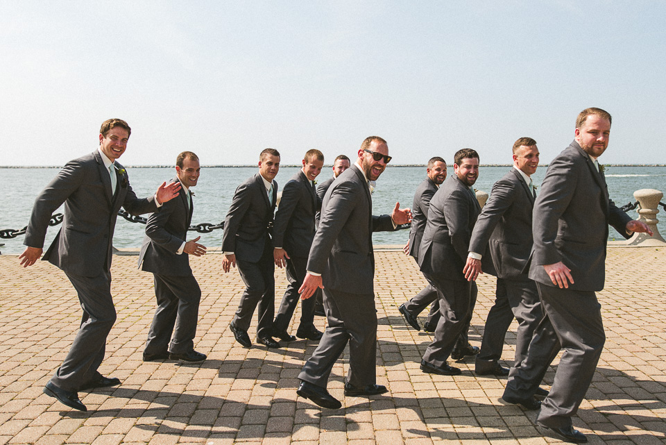 50 groomsmen - Wedding at Windows on the River in Cleveland // Kelly + Mike