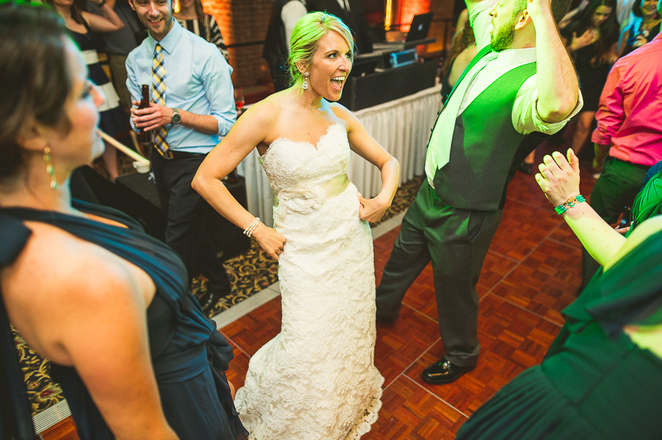 77 bride having fun at wedding - Wedding at Windows on the River in Cleveland // Kelly + Mike