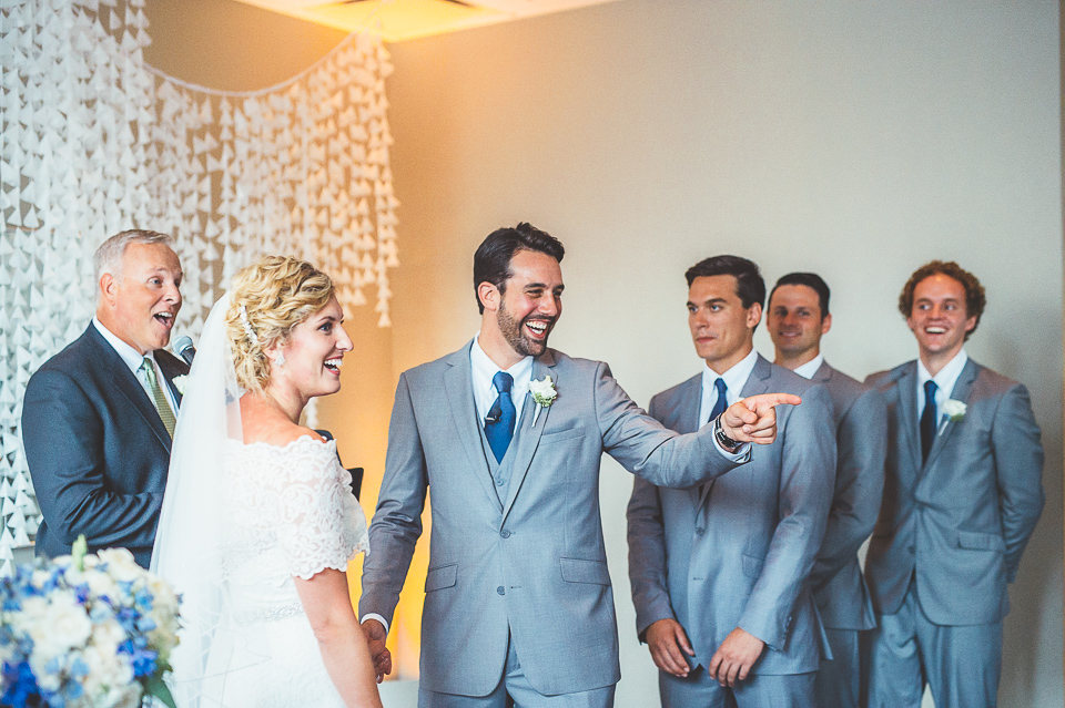 34 laughter at the alter - Jay + Callie // Downtown Chicago Wedding Photographer