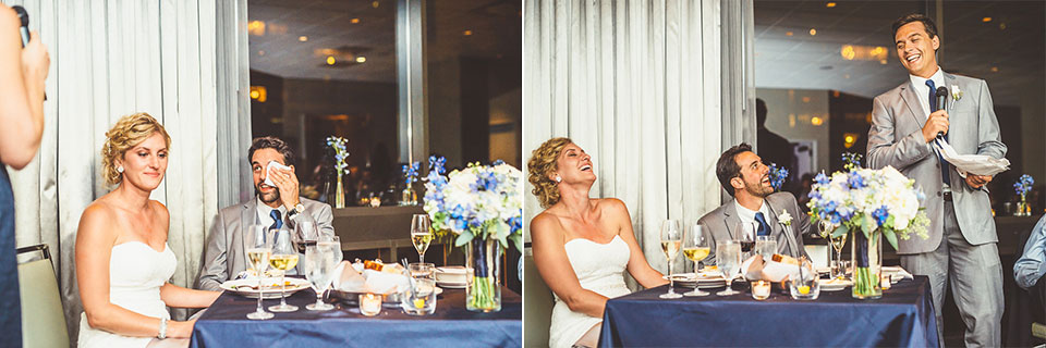 46 tearful and funny speeches - Jay + Callie // Downtown Chicago Wedding Photographer