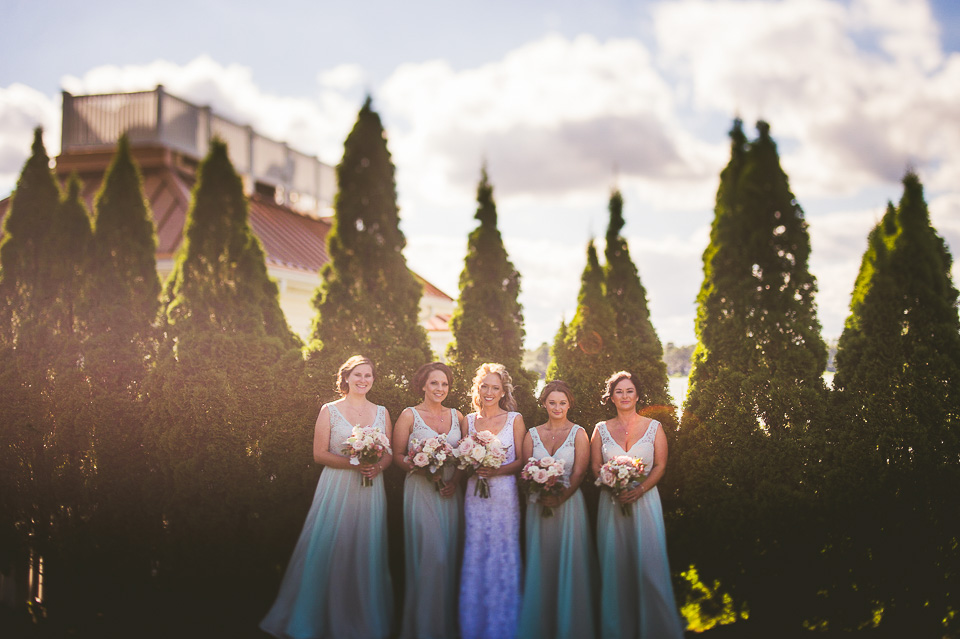 27 bridesmaids together - Kim + Nick // Lighthouse on Cedar Lake Chicago Wedding Photos