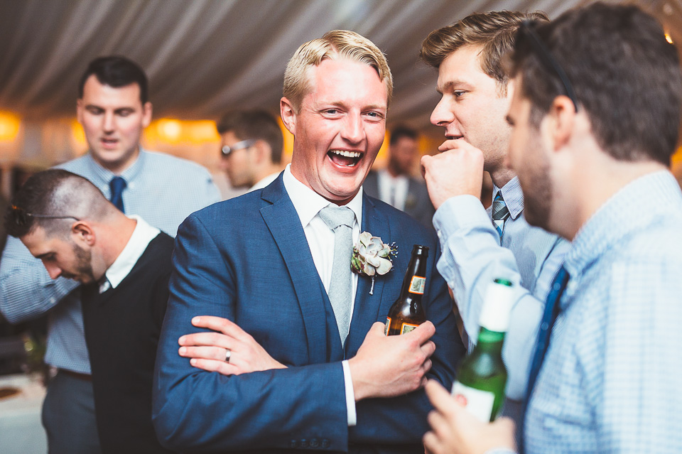 99 groom laughing - Mandy + Mike // Stouts Island Lodge Wedding Photographers