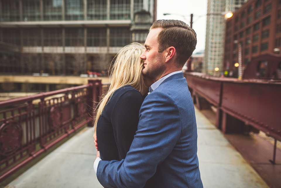 06 couple staying warm - Engagement Photo Session Downtown Chicago // Kristina + Dave