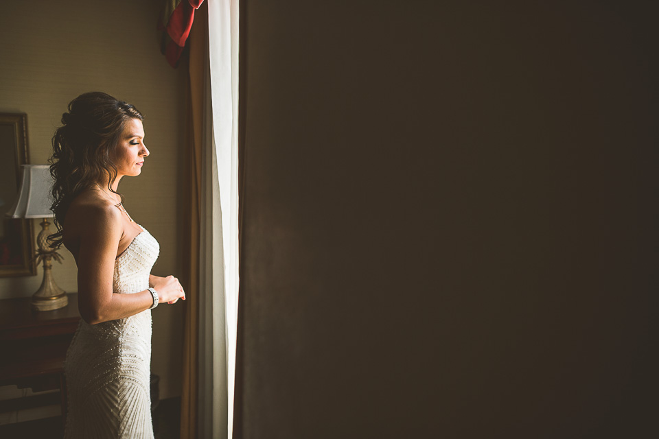 16 bridal portrait by window - Lindsey + Jack // Chicago Suburb Wedding Photography
