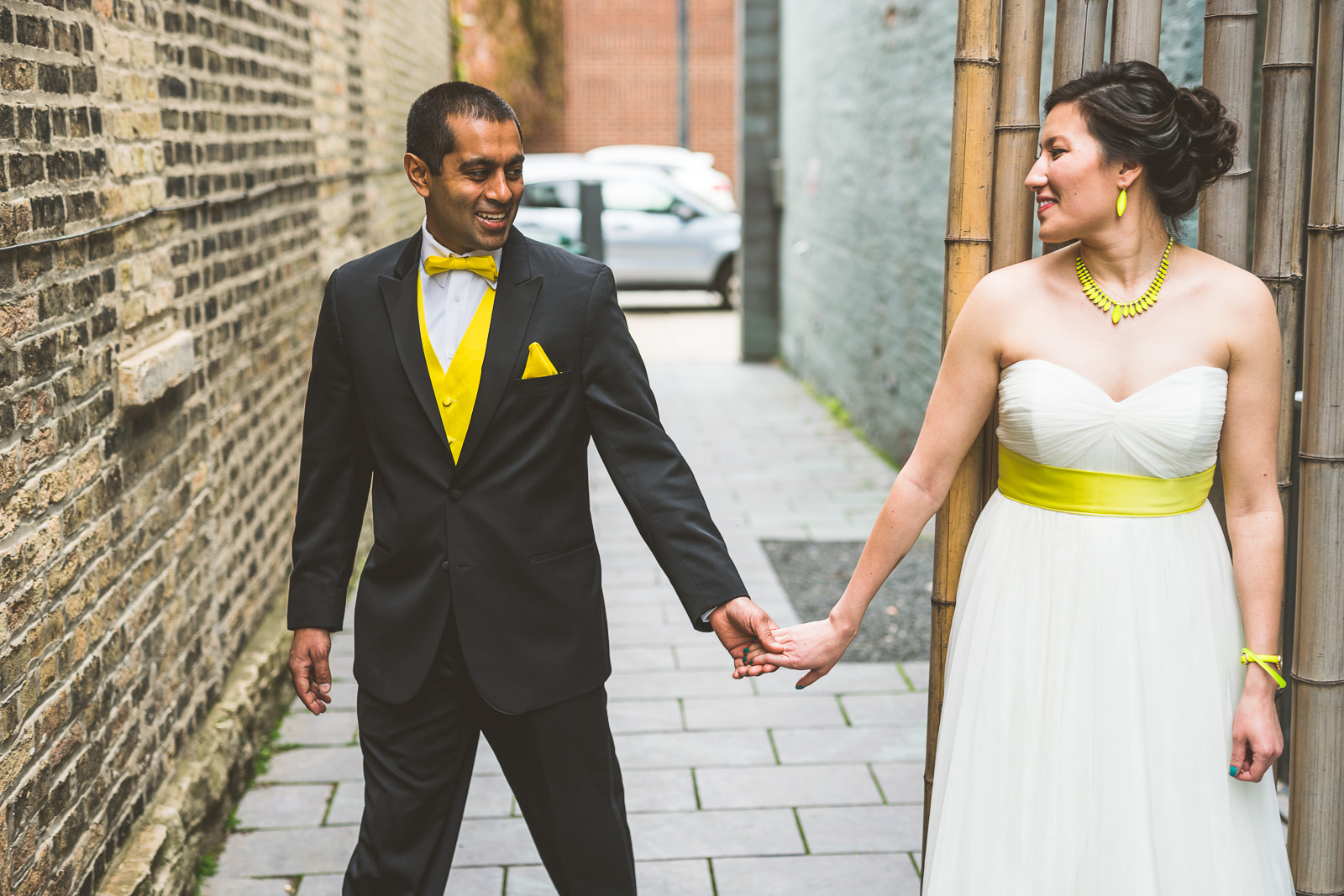 18 first look - Jackie + Raj // Chicago Wedding Photography at Floating World Gallery