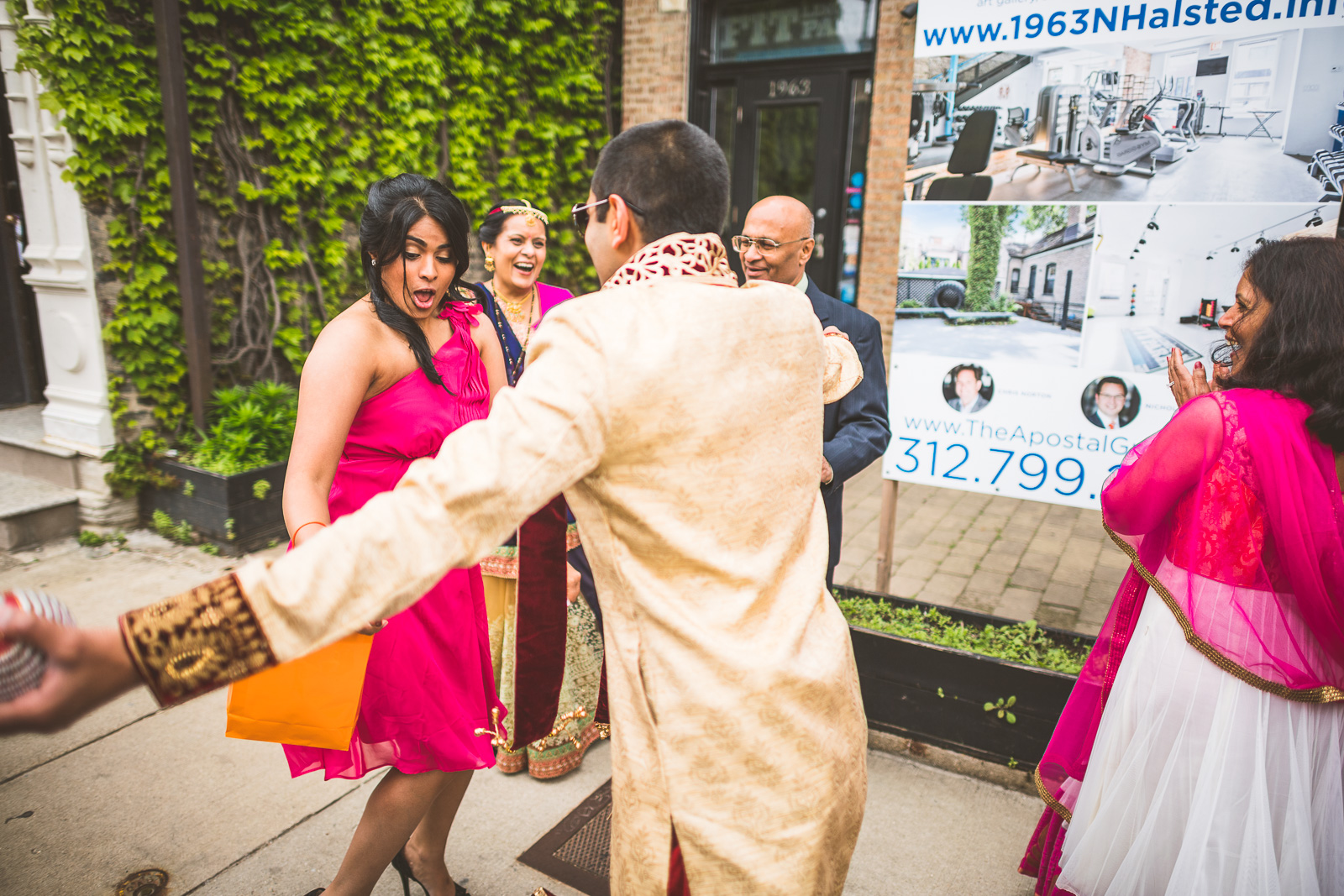 23 dancing with sister - Jackie + Raj // Chicago Wedding Photography at Floating World Gallery