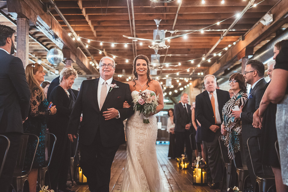 36 bride walking down the isle with her father - Lindsey + Jack // Chicago Suburb Wedding Photography