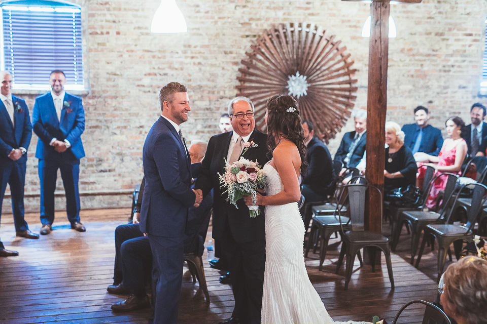 38 father handing off bride - Lindsey + Jack // Chicago Suburb Wedding Photography