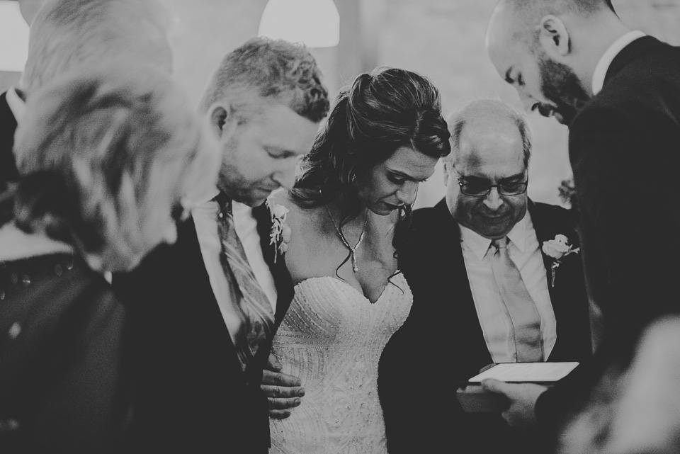 43 prayer at wedding - Lindsey + Jack // Chicago Suburb Wedding Photography