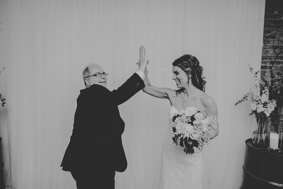47 high five with dad and bride - Lindsey + Jack // Chicago Suburb Wedding Photography