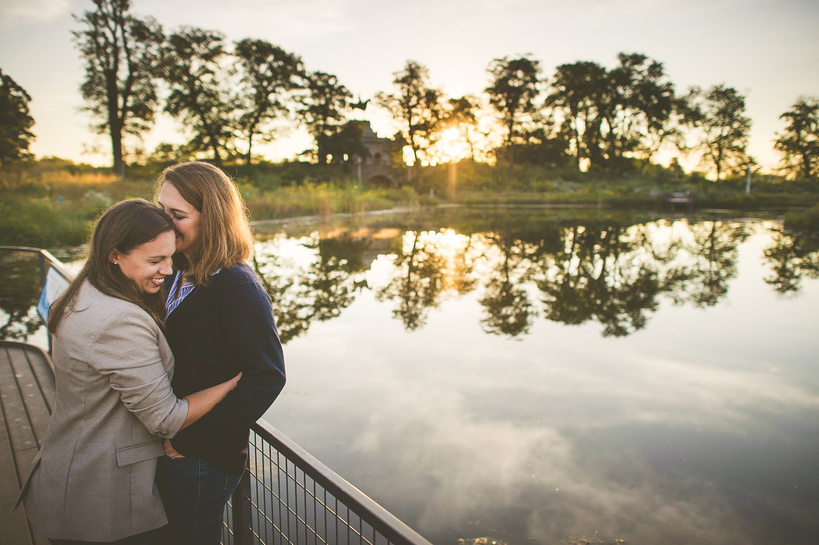 04 south pond lake - Kim + Angie // Lincoln Park Engagement Session