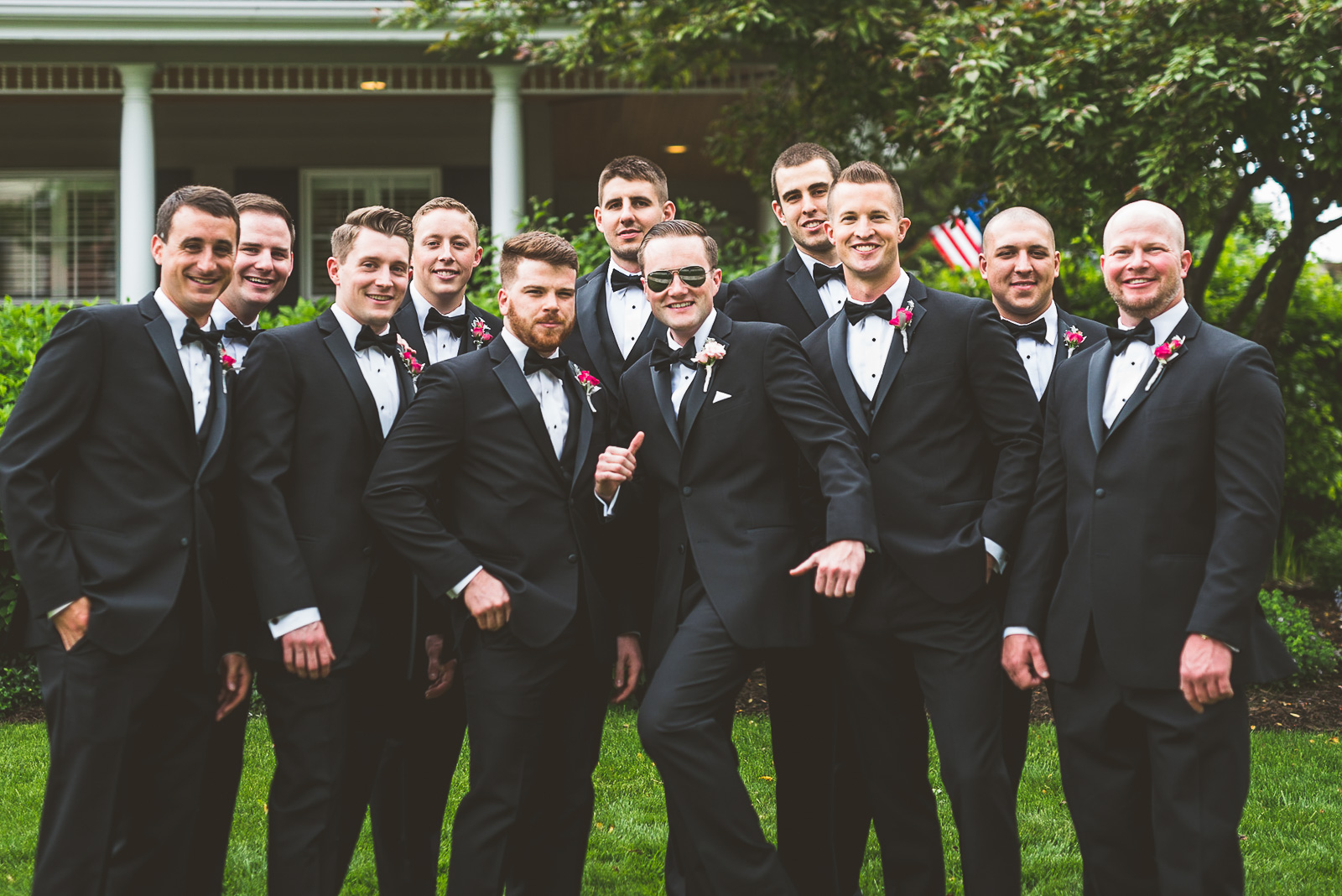 40 groomsmen being goofy - Kristina + Dave // Wedding Photographer in Chicago