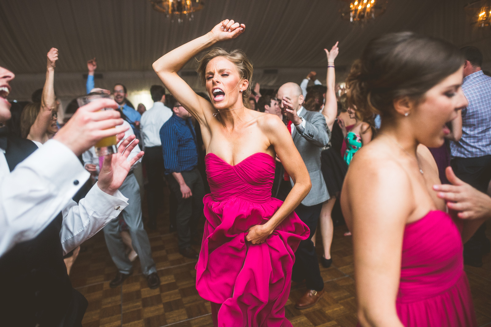 86 bridesmaid getting down - Kristina + Dave // Wedding Photographer in Chicago
