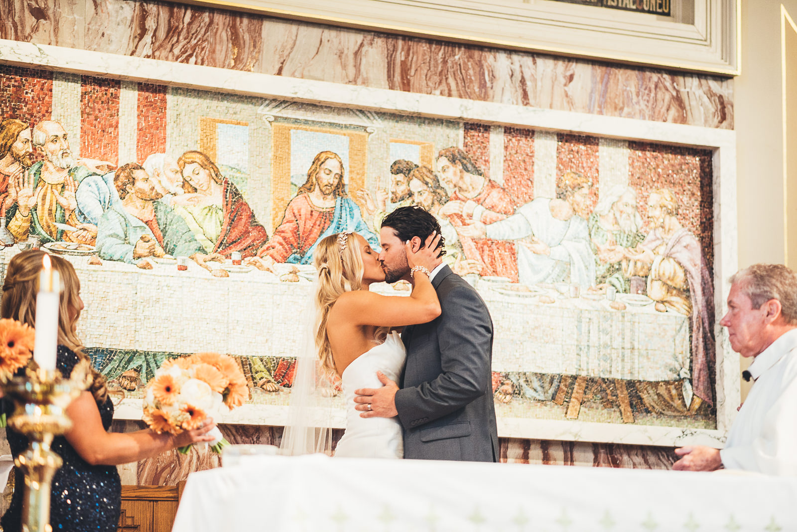 27 first kiss - Laurel + Nick // Downtown Chicago Wedding Photographer