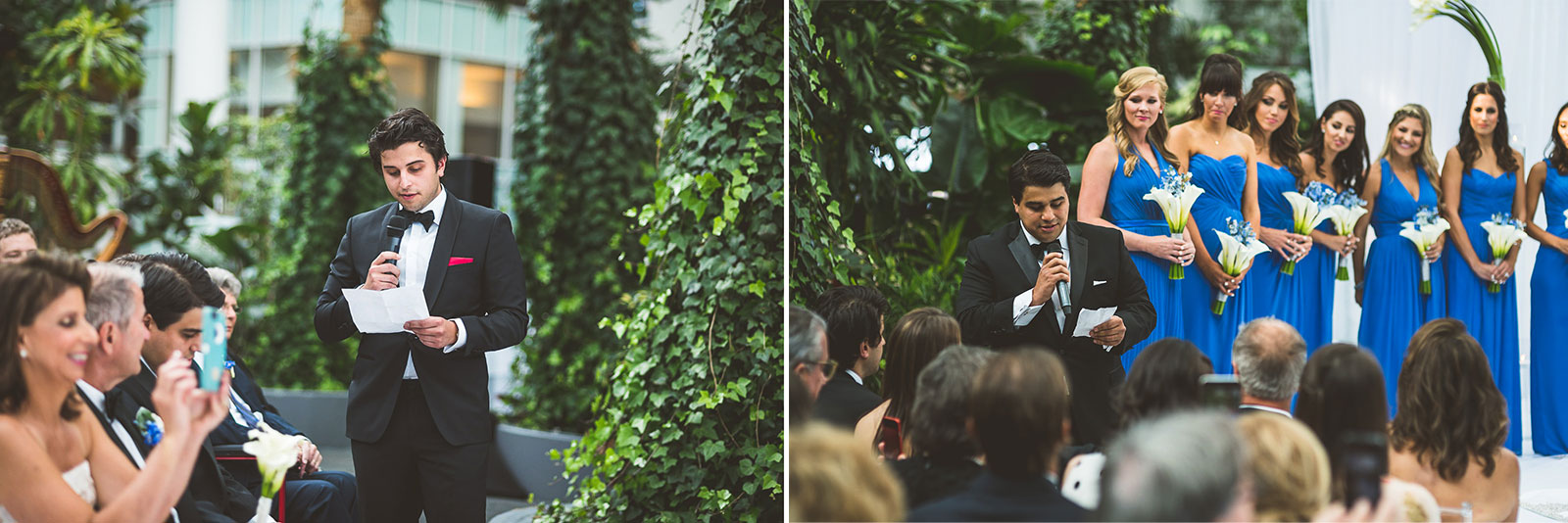 52 speech at ceremony - Marisa + Chris // Chicago Wedding Photos at Navy Pier Crystal Garden