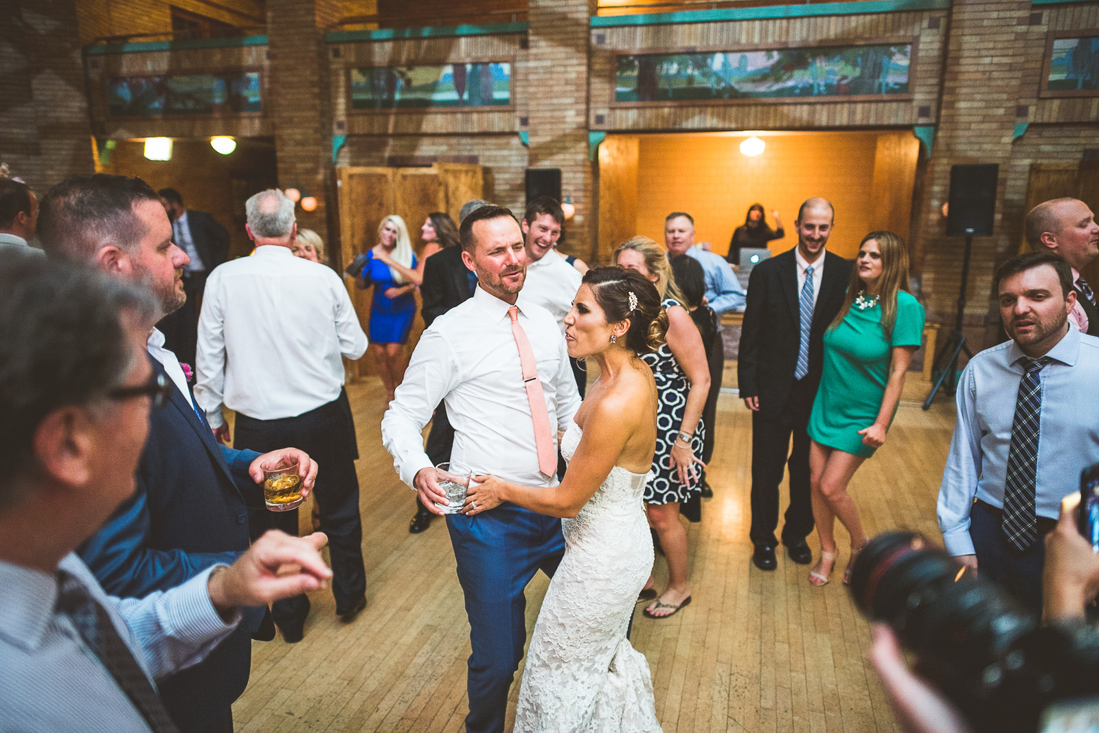 72 party time at wedding - Natalie + Alan // Chicago Wedding Photographer at Cafe Brauer