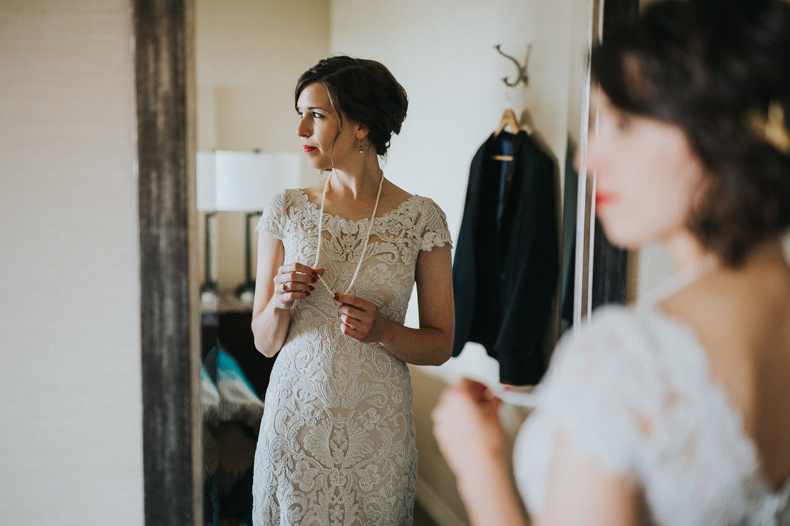 15 2 bride in mirror - Megan + Jon // Orpheum Wedding Photography in Madison