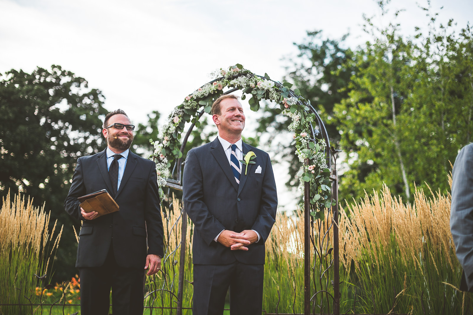 23 groom waiting at alter - Karen + Scott // Fishermens Inn Wedding Photographer Elburn Illinois