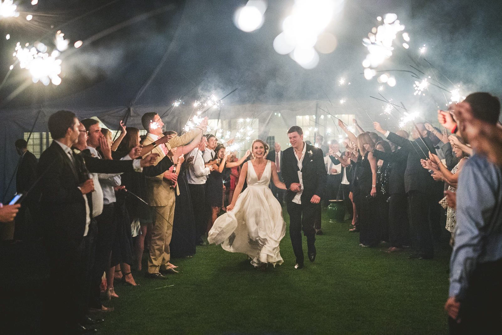 106 sparkler exit - Stephanie + Zack // Conway Farms Chicago Wedding Photographers